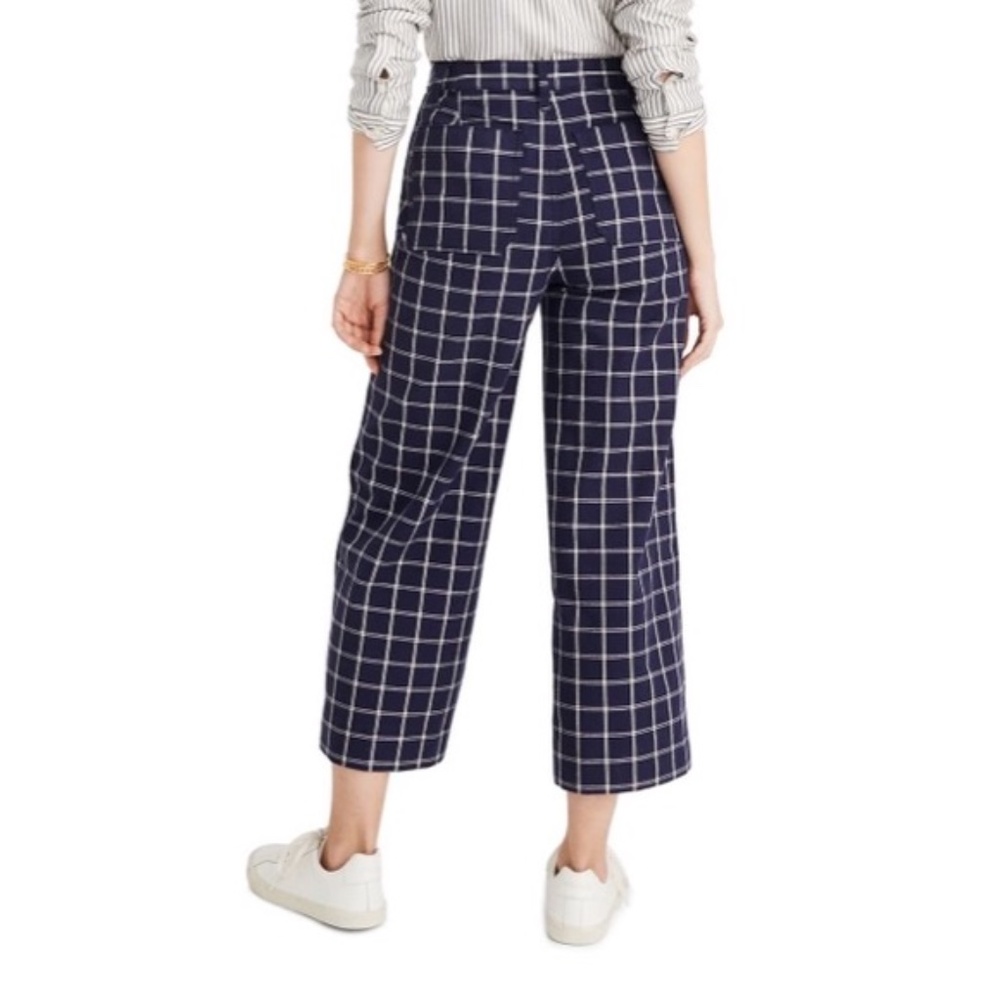 Madewell navy plaid - wide leg pants (size 30) - Picture 3 of 3